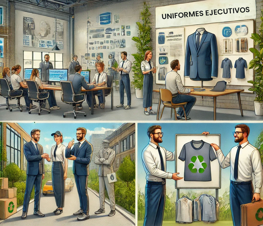 Empleados con uniforme sostenibles en empresa tecnológica y hotel con programa de reciclaje | Valeria Uniformes Corporativos